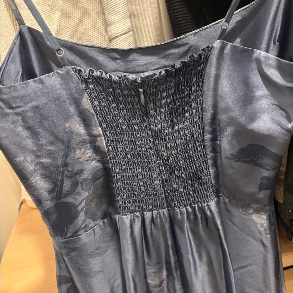 Reformation Blue Silk Floral Dress - Picture 6 of 10